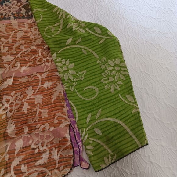 Sterling Styles 100% Artsilk One Size Jacket Kimono Open Multicolor Floral - Picture 9 of 16